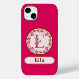 Monogram E Floral Case-Mate iPhone 14 Plus Hoesje