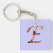Monogram E Floral Design Sleutelhanger (voorkant)
