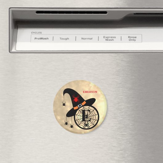 Monogram E Halloween Sky Witch Spiders Naam Magnet (Insitu (Vaatwasser))