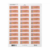 Monogram "E"-hoek Oranje Roze Waterverf Etiket (Full Sheet)