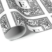 Monogram E Initiaal zwart-wit flessenpatroon Cadeaupapier (Rol Hoek)