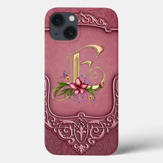 Monogram E iPad-luchtdraagtas Case-Mate iPhone Case (Achterkant)