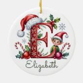 Monogram E Kabouter Kerst Ornament (Achterkant)