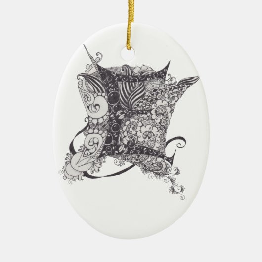 Monogram E Keramisch Ornament (Voorkant)