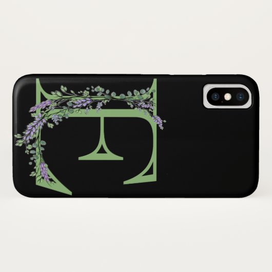 Monogram E Lavendel Eucalyptus Case-Mate iPhone Case (Achterkant (horizontaal))