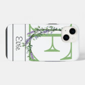 Monogram E Lavendel Eucalyptus Case-Mate iPhone Ho Hoesje (Achterkant horizontaal)