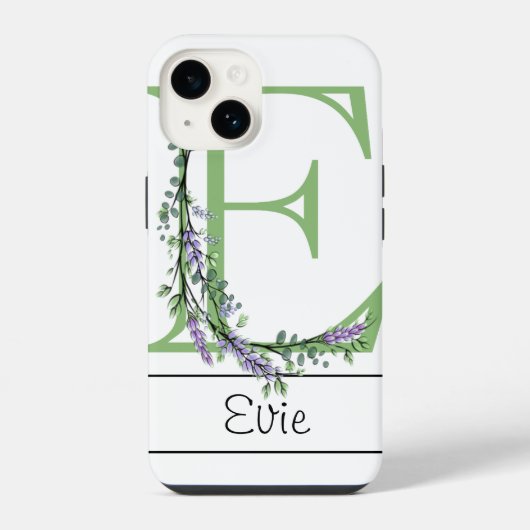Monogram E Lavendel Eucalyptus Case-Mate iPhone Ho Hoesje (Achterkant)