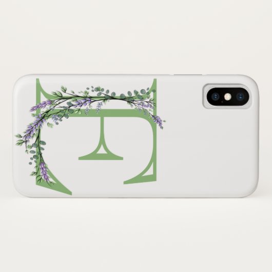 Monogram E Lavender Eucalyptus Case-Mate iPhone Case (Achterkant (horizontaal))