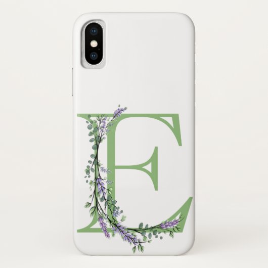 Monogram E Lavender Eucalyptus Case-Mate iPhone Case (Achterkant)
