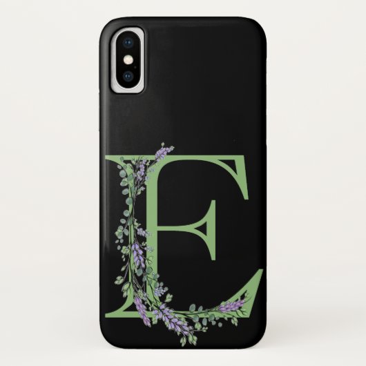 Monogram E Lavender Eucalyptus Case-Mate iPhone Case (Achterkant)