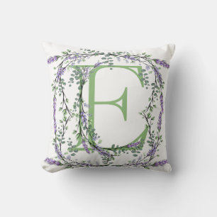 Monogram E Lavender Eucalyptus Kussen
