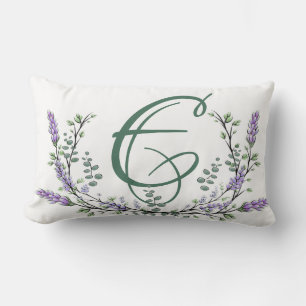 Monogram E Lavender Eucalyptus Kussen