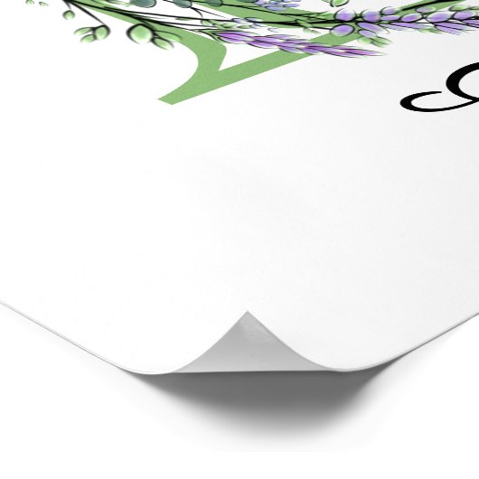 Monogram E Lavender Eucalyptus Poster (Hoek)