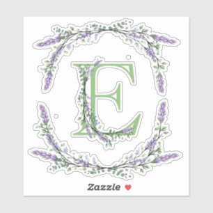 Monogram E Lavender Eucalyptus Sticker
