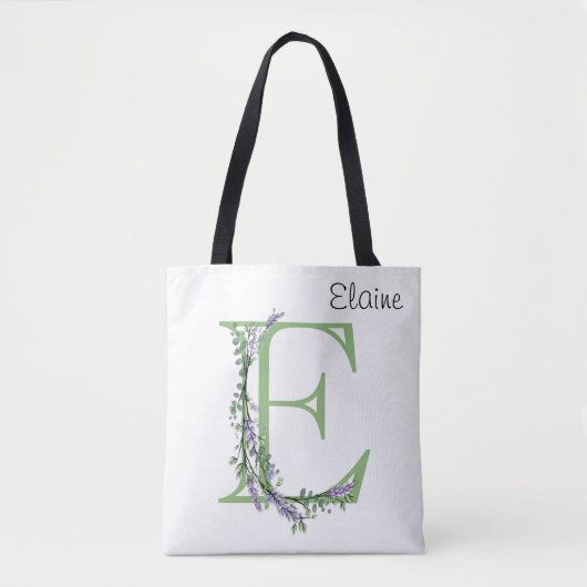 Monogram E Lavender Eucalyptus Tote Bag (Voorkant)