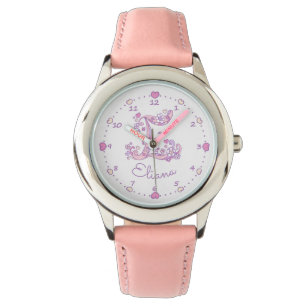 Monogram E meisjes die een brief schrijven met kun Horloge
