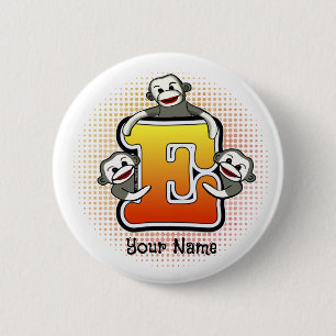 Monogram E Sock Monkey Ronde Button 5,7 Cm