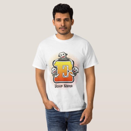 Monogram E Sock Monkey T-Shirt (Voorkant volledig)