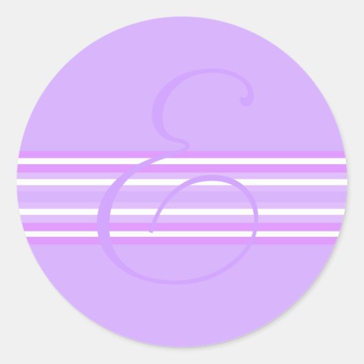 Monogram E-Sticker Ronde Sticker (Voorkant)