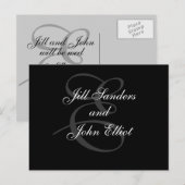 Monogram E Voornamen Sla de datum op Aankondigingskaart (Voorkant / Achterkant)