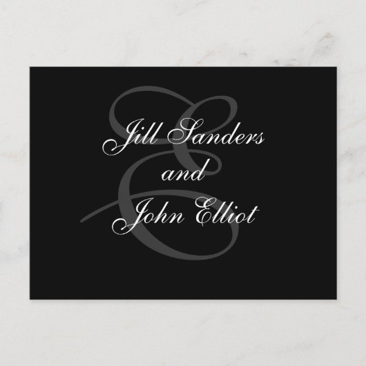 Monogram E Voornamen Sla de datum op Aankondigingskaart (Voorkant)