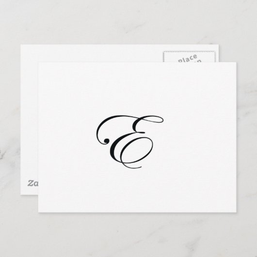 Monogram E zwart Briefkaart (Voorkant / Achterkant)
