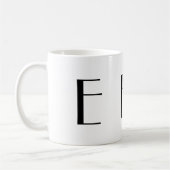 Monogram E zwarte en witte moderne koffie Mok (Links)