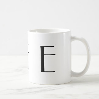 Monogram E zwarte en witte moderne koffie Mok
