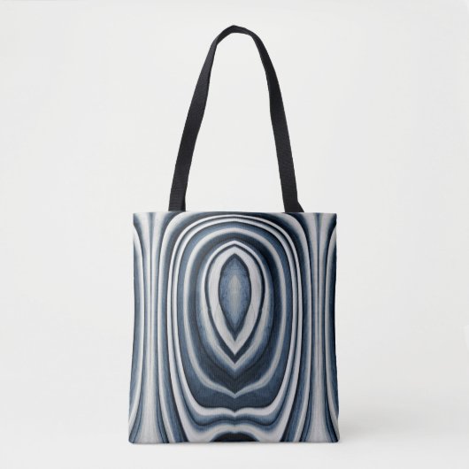 Monogram, Earth Toned Blue Abstract Pattern Tote Bag (Voorkant)
