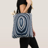 Monogram, Earth Toned Blue Abstract Pattern Tote Bag (Dichtbij)