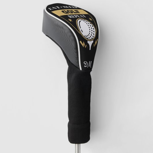 Monogram Eat Sleep Golf Herhalen Golfheadcover (Schuin)