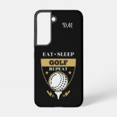 Monogram Eat Sleep Golf Herhalen Samsung Galaxy Hoesje (Achterkant)