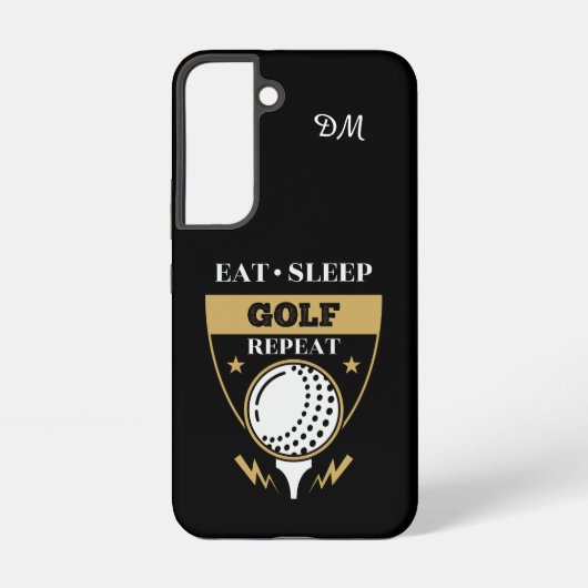 Monogram Eat Sleep Golf Herhalen Samsung Galaxy Hoesje (Achterkant)