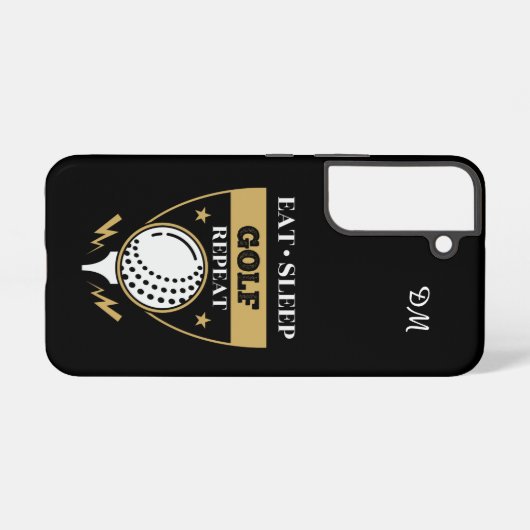 Monogram Eat Sleep Golf Herhalen Samsung Galaxy Hoesje (Achterkant horizontaal)