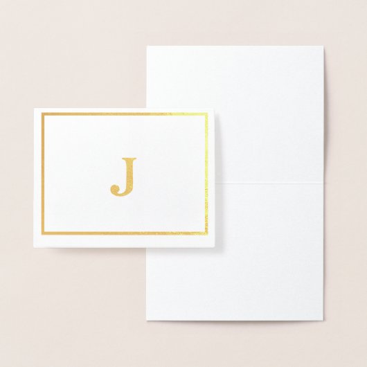 Monogram Echte Gouden Folie Note Cards Folie Kaarten (Display)