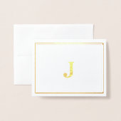 Monogram Echte Gouden Folie Note Cards Folie Kaarten (Voorkant met envelop)