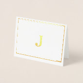 Monogram Echte Gouden Folie Note Cards Kaarten (Voorkant)