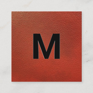Monogram   Echtheek van rood leder Vierkante Visitekaartje
