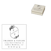 Monogram echtpaar | Bruiloft retouradres Rubberstempel (Gestempeld)