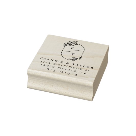 Monogram echtpaar | Bruiloft retouradres Rubberstempel (Stempel)