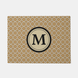 Monogram Ecru Tan Quatrefoil Patroon Deurmat