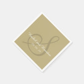 Monogram Ecru Vetgekleurde Bruiloftspapier servett Servet (Hoek)