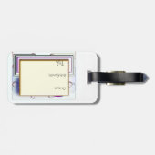 Monogram Een Bagagelabel Naam Adres Telefoon (Achterkant horizontaal)