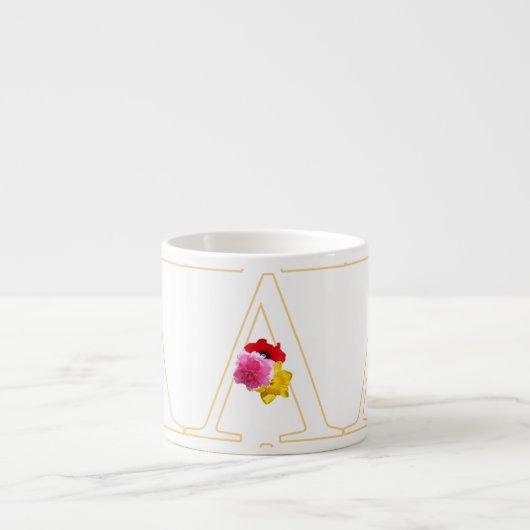 Monogram Een Bloemmotief Espresso Kop (Voorkant)