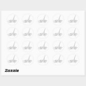 Monogram Een Bruiloft Witte Bruid Groom Seal Stick Ronde Sticker (Vel)