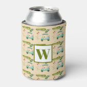 Monogram Een Dag Golfen Patroon Blikjeskoeler (Blikje Voorkant)