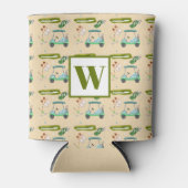 Monogram Een Dag Golfen Patroon Blikjeskoeler (Voorkant)