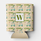 Monogram Een dag Golfpatroon Blikjeskoeler (Achterkant)