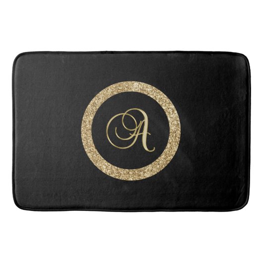 Monogram, een elegant gouden schrift badmat (Voorkant)