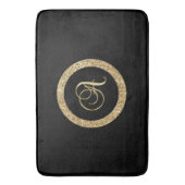 Monogram, een elegant gouden schrift badmat (Voorkant Verticaal)